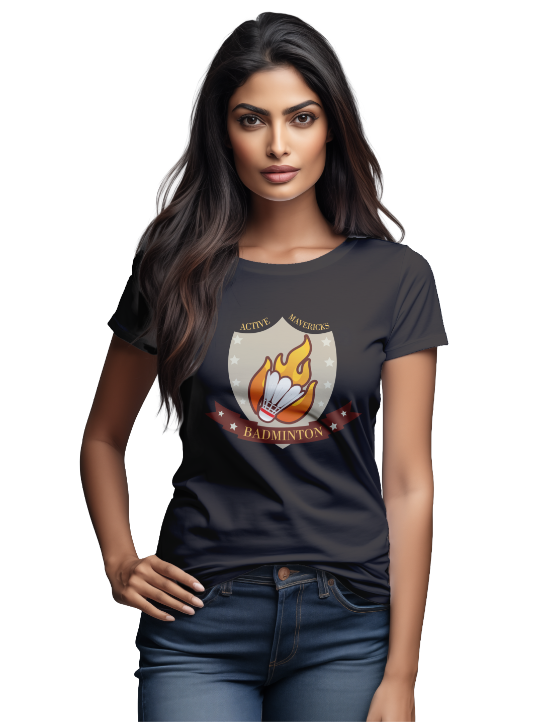 Womens Active Mavericks Badminton T-Shirt