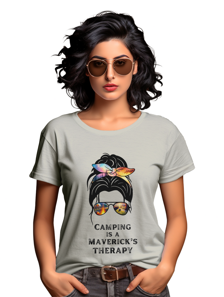 Women's Camping is a Maverick's Theraphy T-Shirt