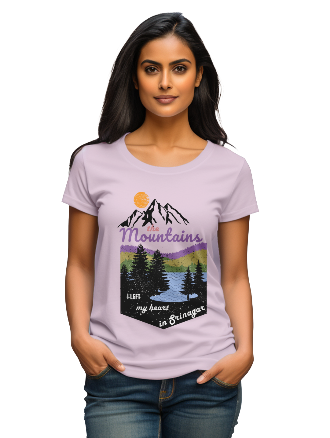Women's Left my heart in Srinagar T-Shirt