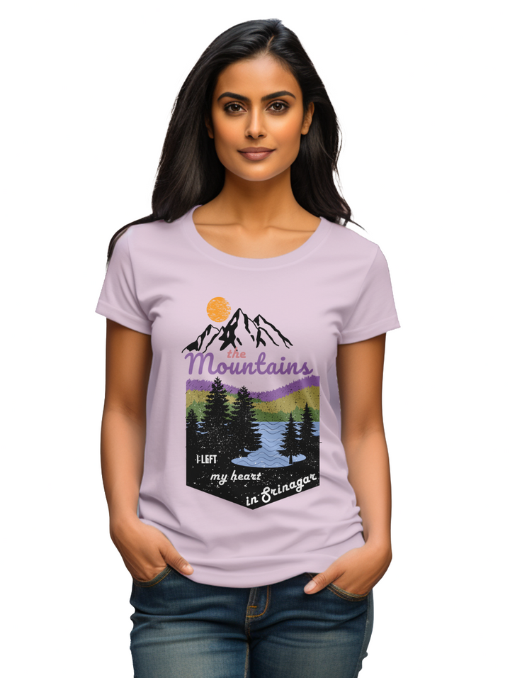 Women's Left my heart in Srinagar T-Shirt