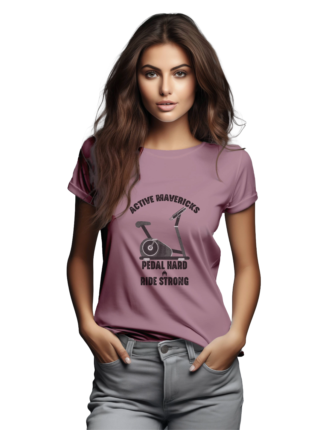Womens PEDAL HARD, RIDE STRONG T-Shirt