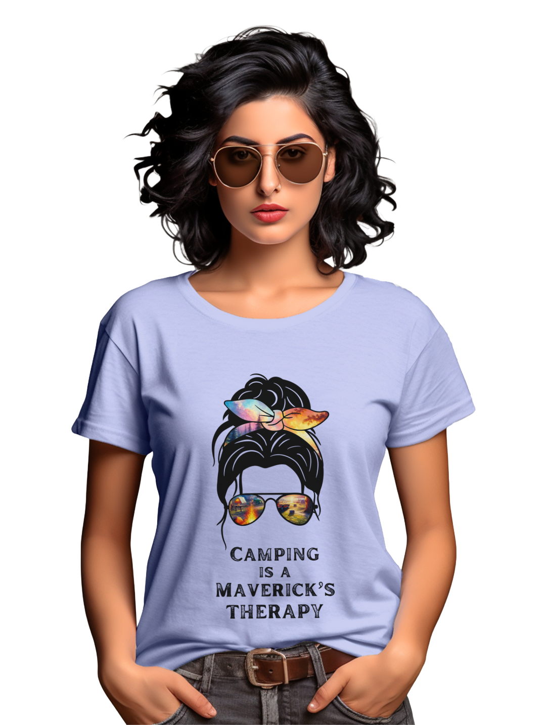 Women's Camping is a Maverick's Theraphy T-Shirt