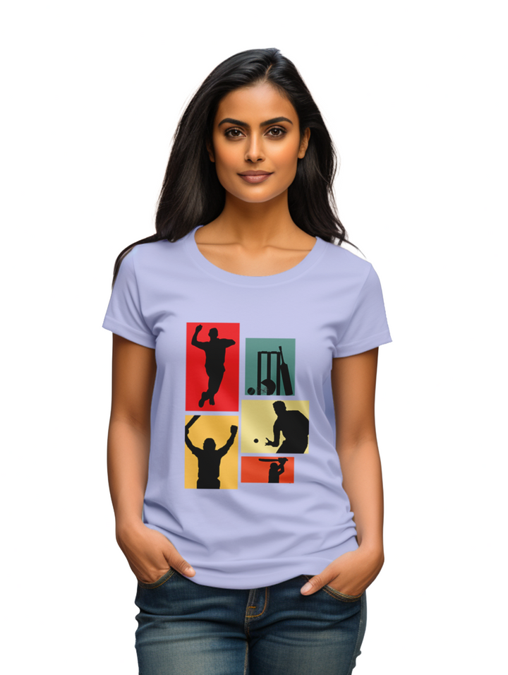 Cricket Collage womens T-shirt
