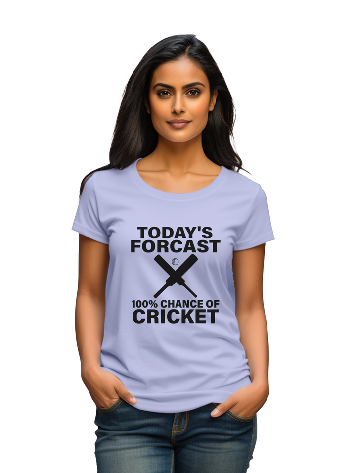 Women's 100% Chance of Cricket T-shirt