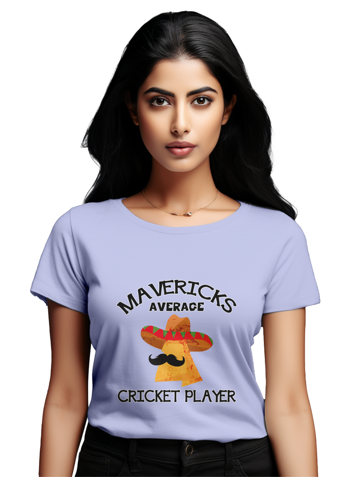 Women's maverick average cricket player T-shirt