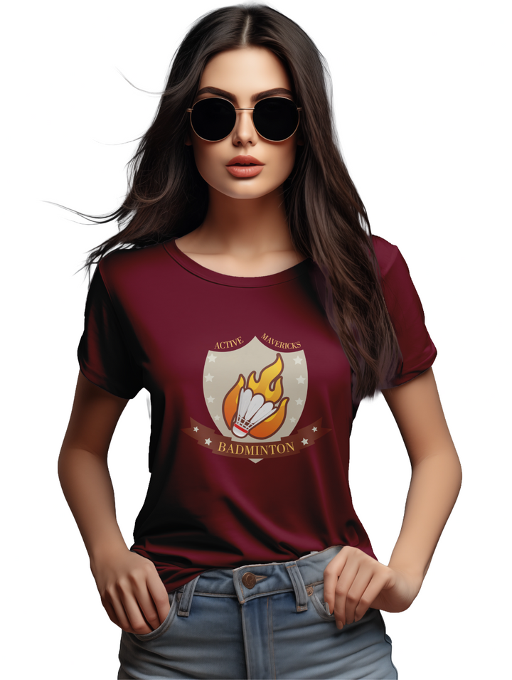 Womens Active Mavericks Badminton T-Shirt