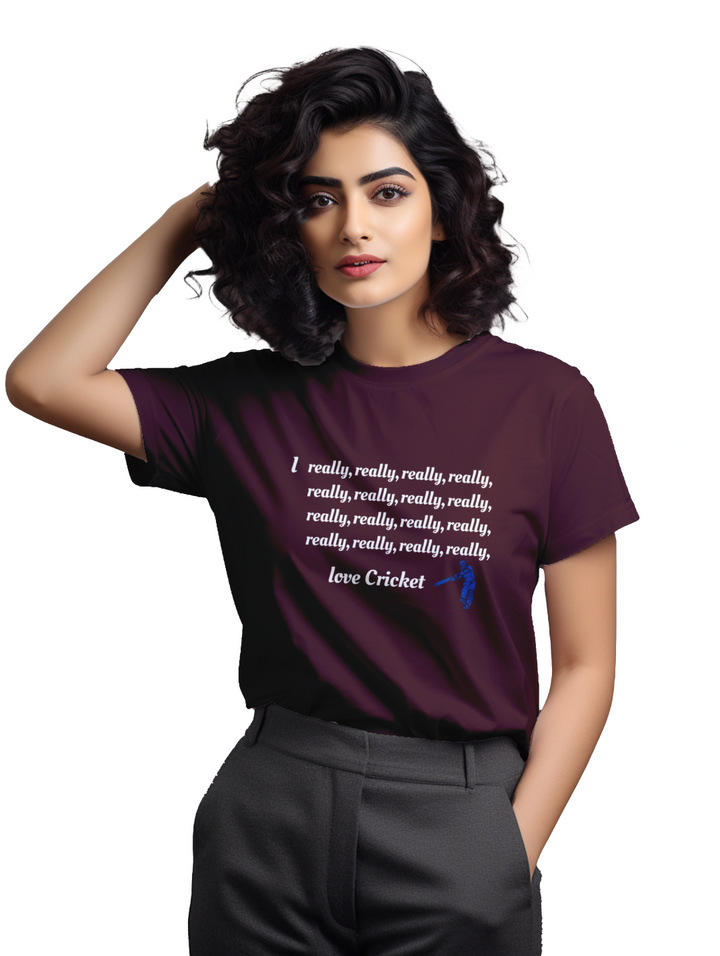 Women's I really love cricket T-shirt