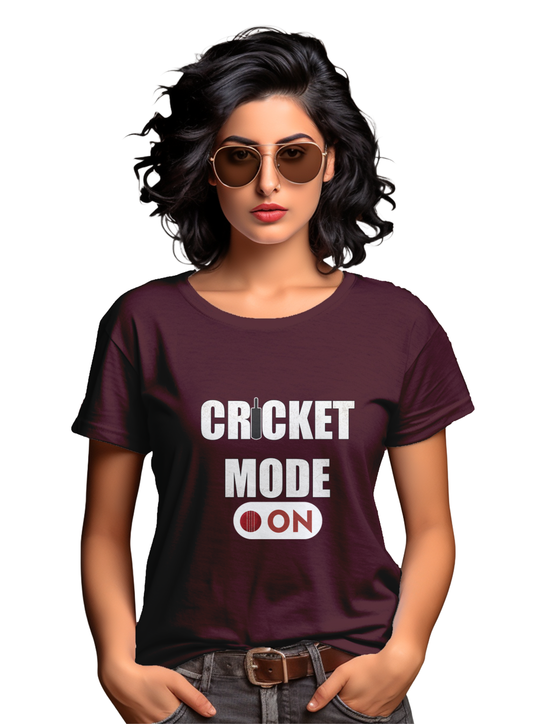Women's Cricket Mode On T-shirt