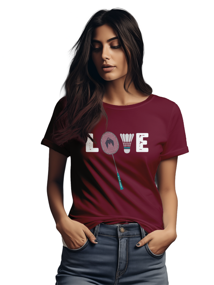 Womens Love Badminton T-Shirt