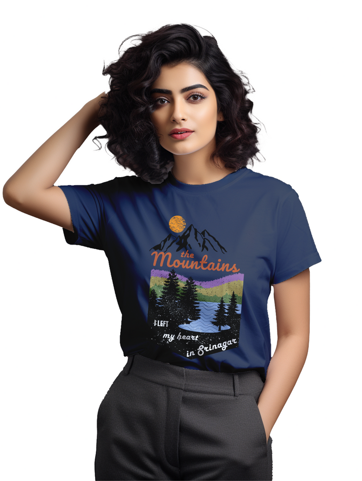 Women's Left my heart in Srinagar T-Shirt