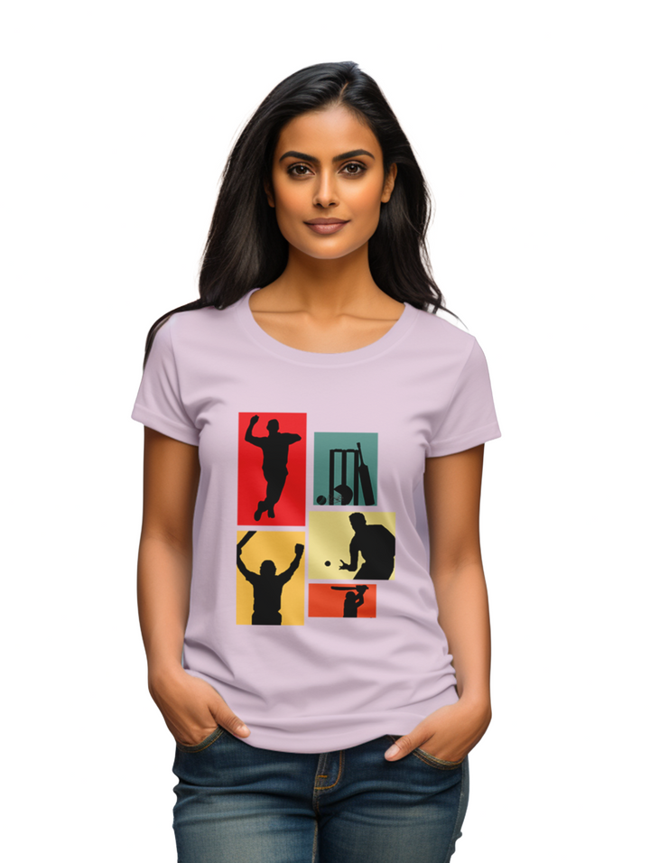 Cricket Collage womens T-shirt