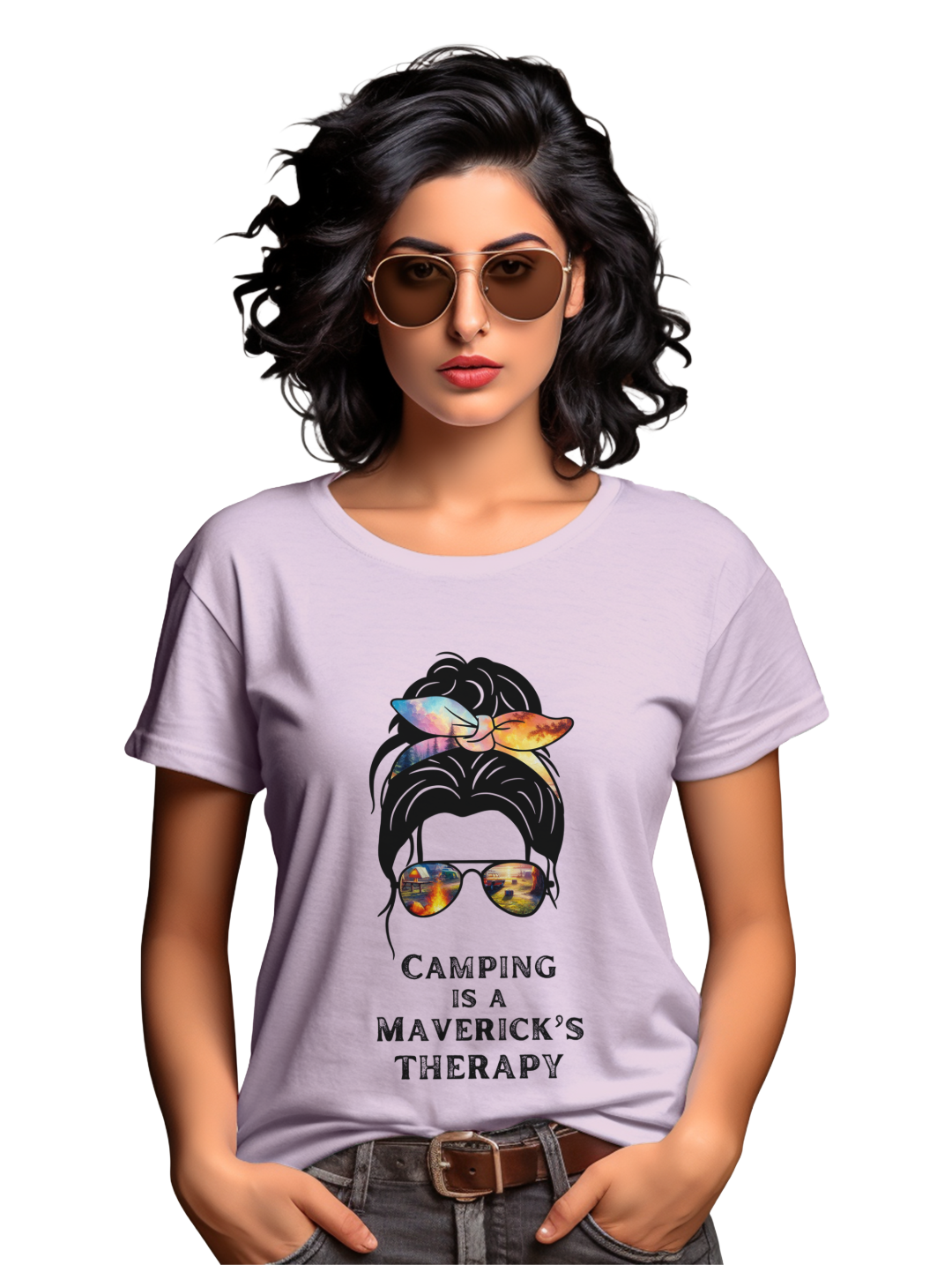 Women's Camping is a Maverick's Theraphy T-Shirt