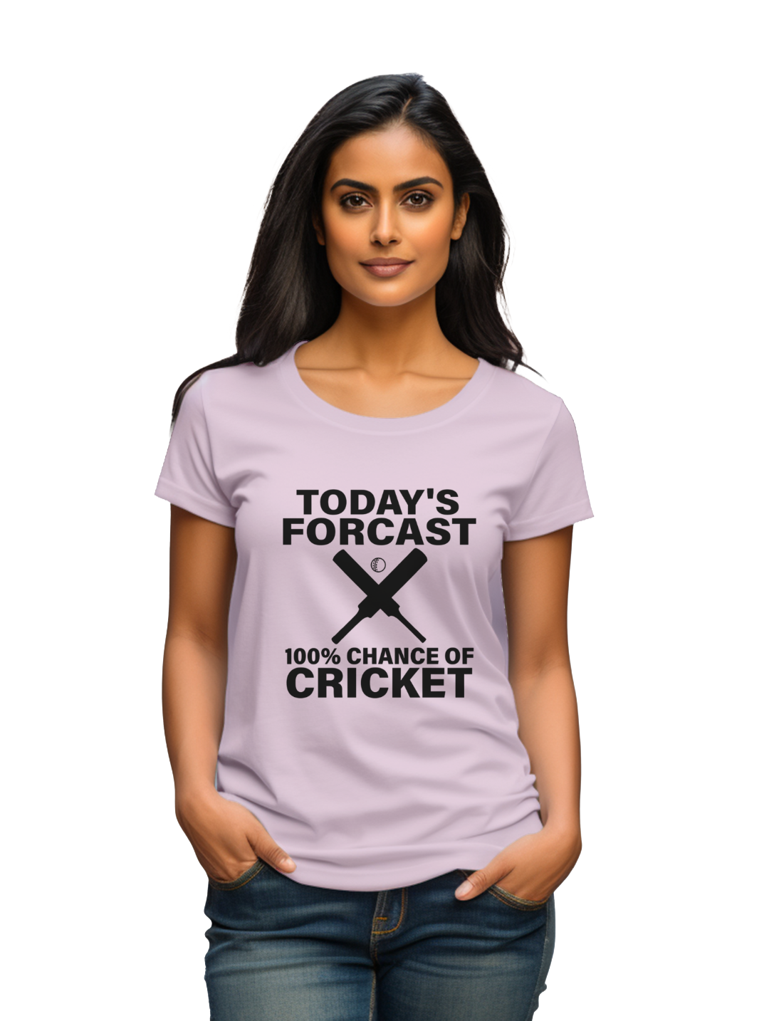 Women's 100% Chance of Cricket T-shirt