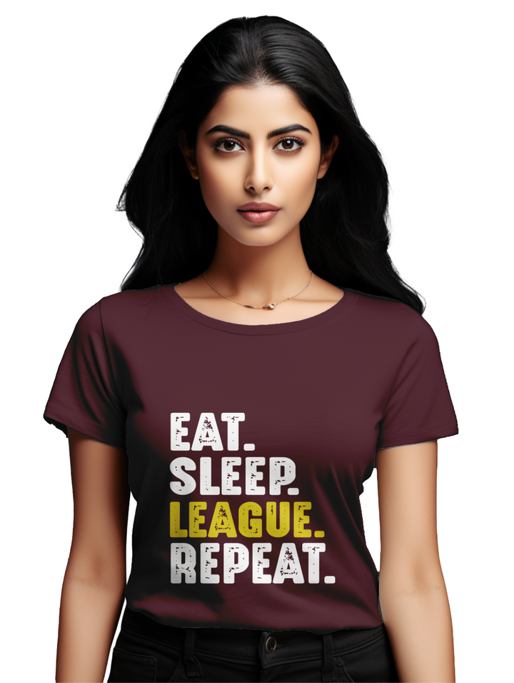 Women's Eat Sleep League Repeat T-shirt