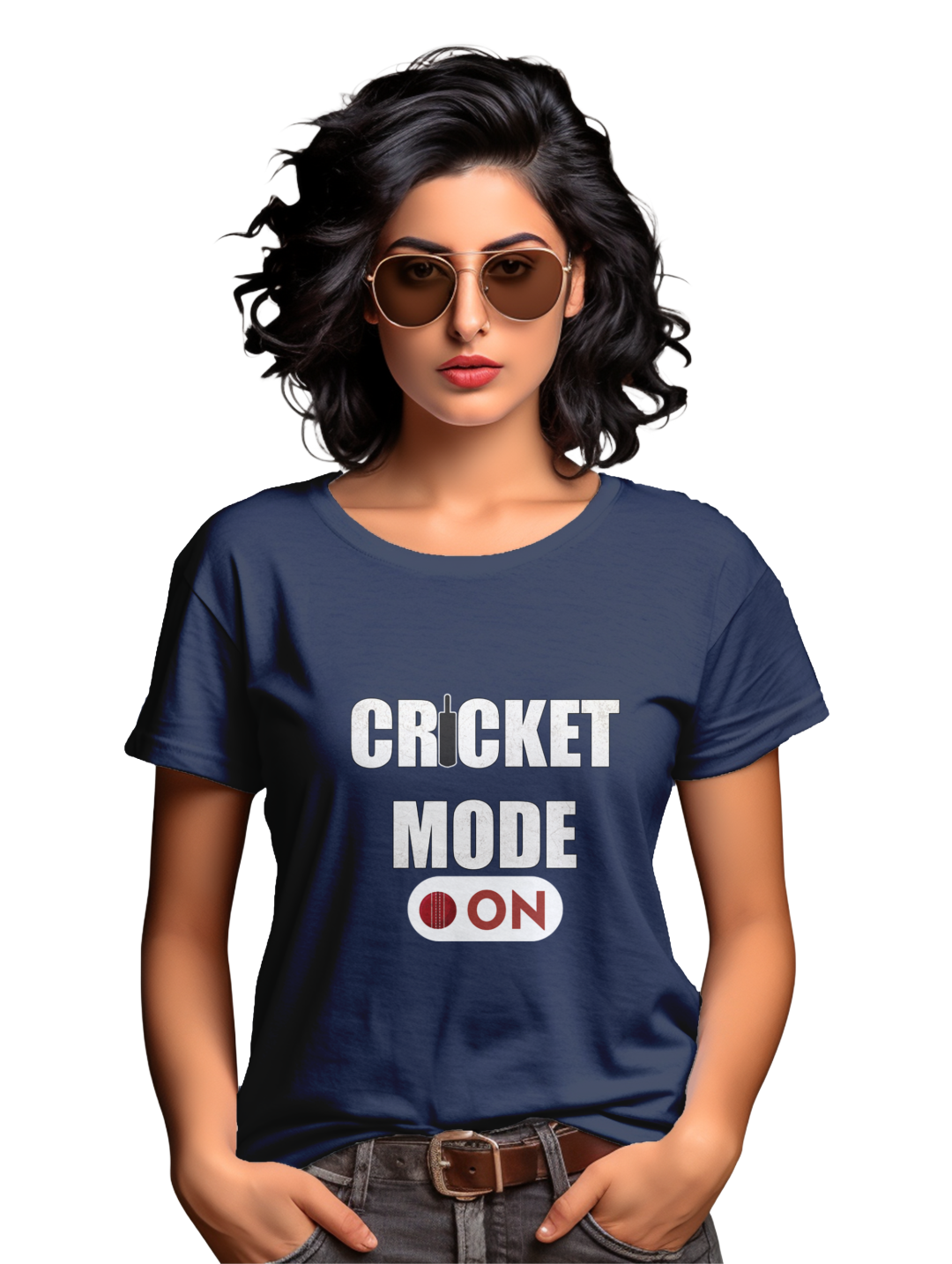 Women's Cricket Mode On T-shirt