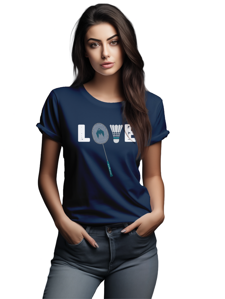 Womens Love Badminton T-Shirt