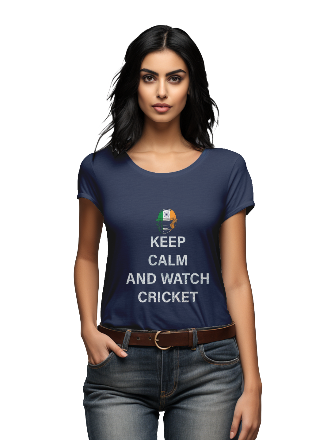 Women's Keep calm and watch cricket T-shirt