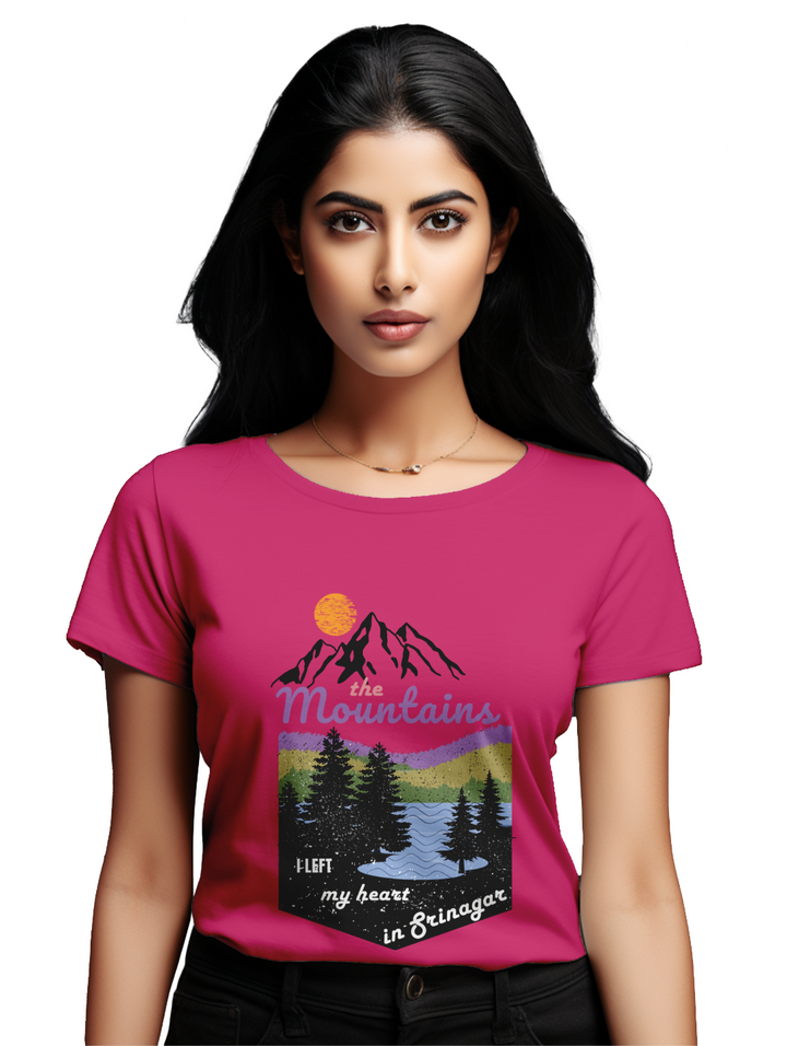 Women's Left my heart in Srinagar T-Shirt