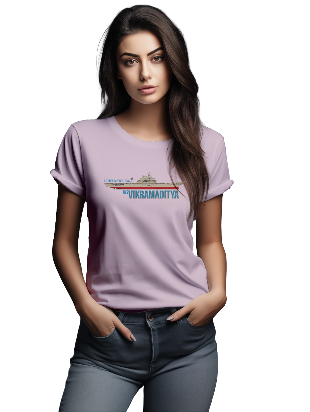 Womens INS Vikramaditya T-shirt