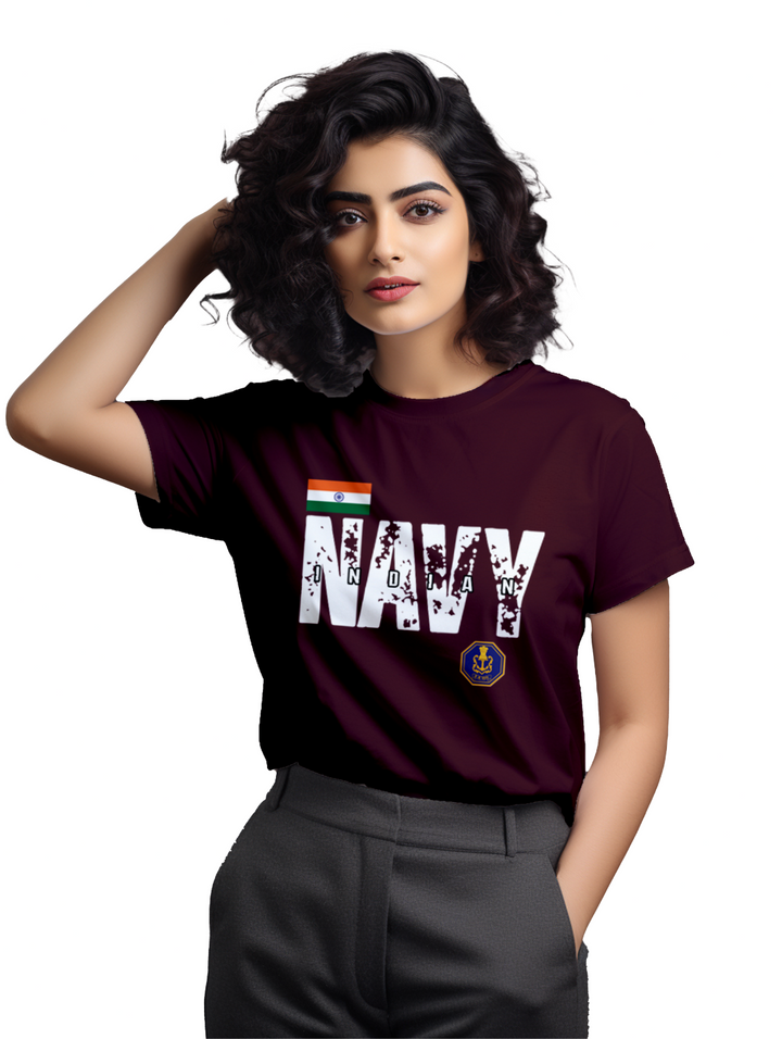 Women's Indian navy T-shirt