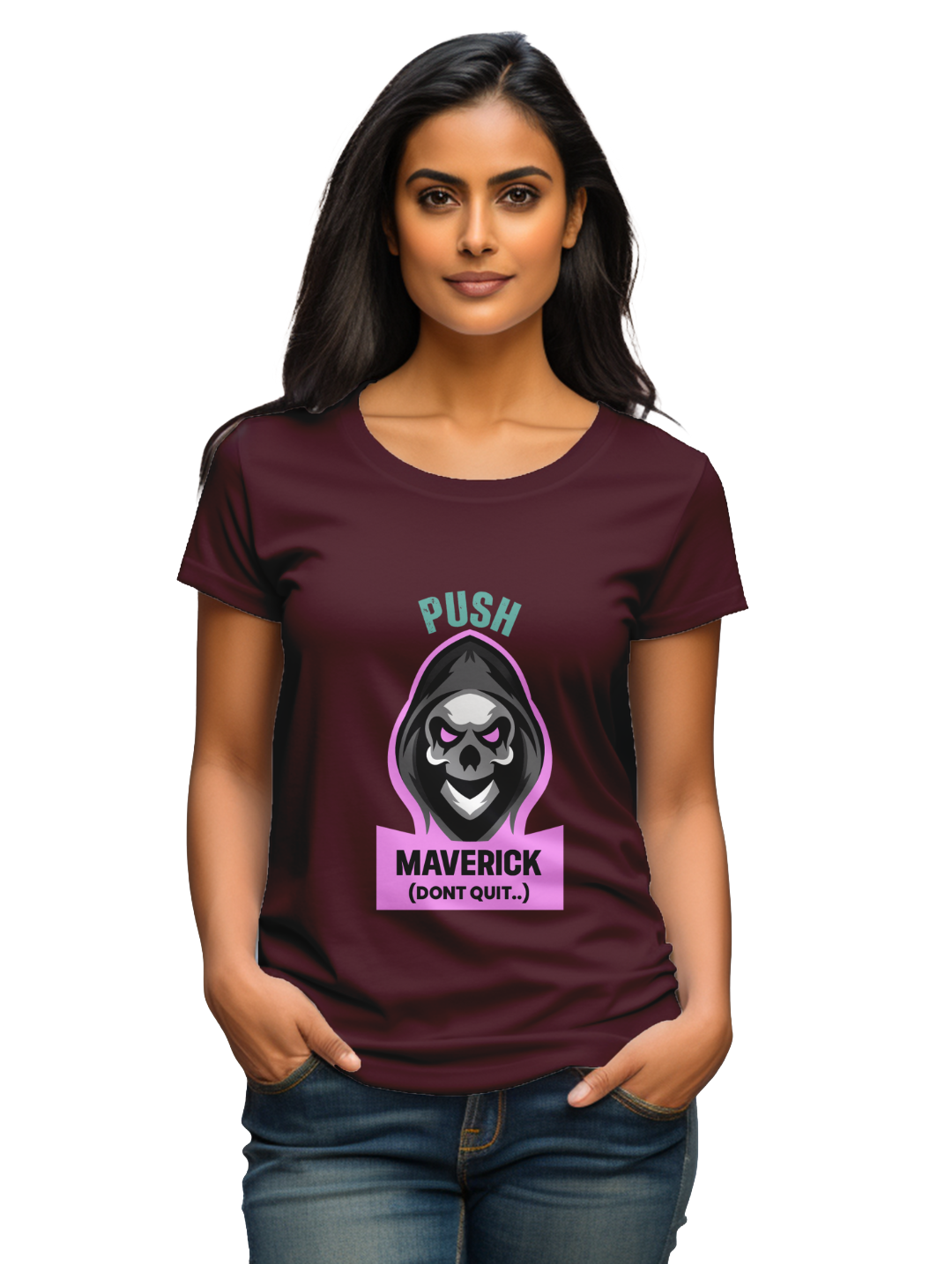 Womens Push Maverick Dont Quit T-Shirt