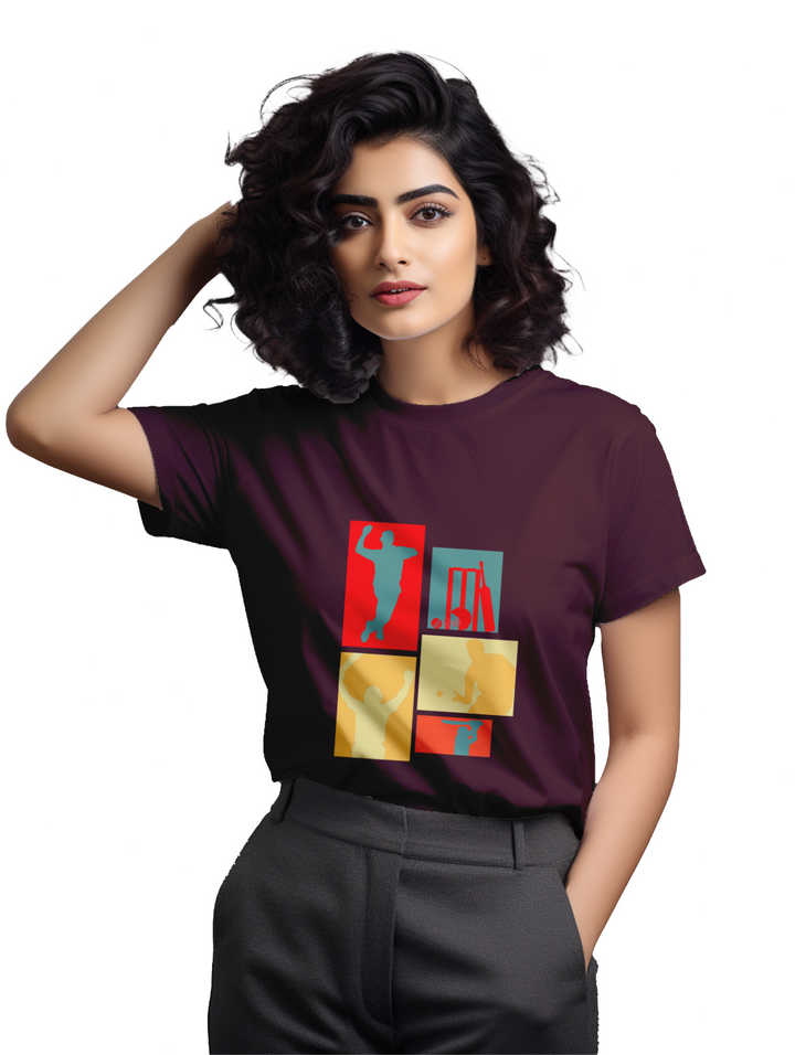 Cricket Collage womens T-shirt