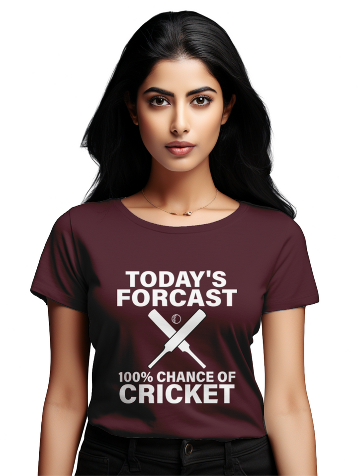 Women's 100% Chance of Cricket T-shirt