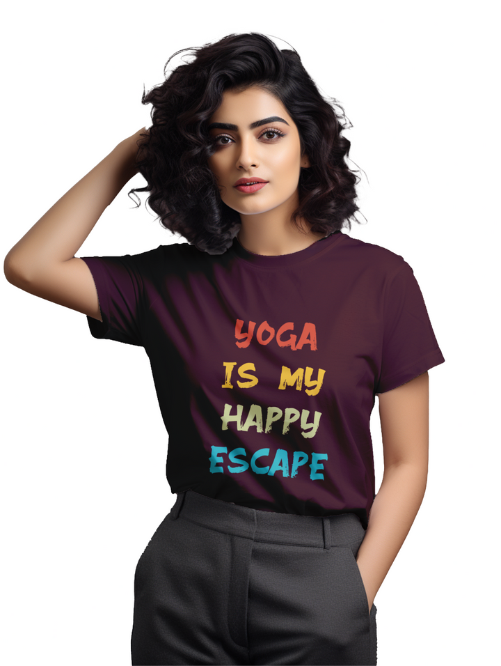 Women's  Yoga is my happy escape t-shirt