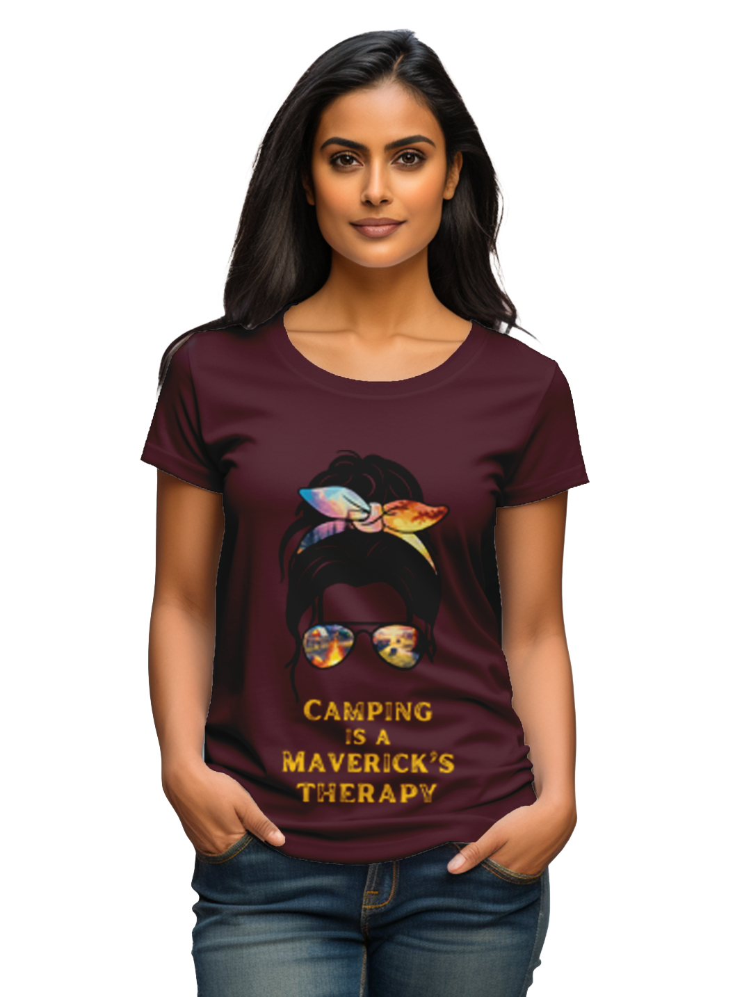 Women's Camping is a Maverick's Theraphy T-Shirt