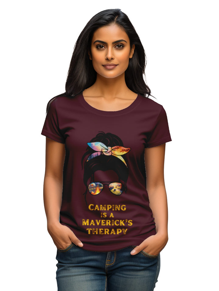 Women's Camping is a Maverick's Theraphy T-Shirt