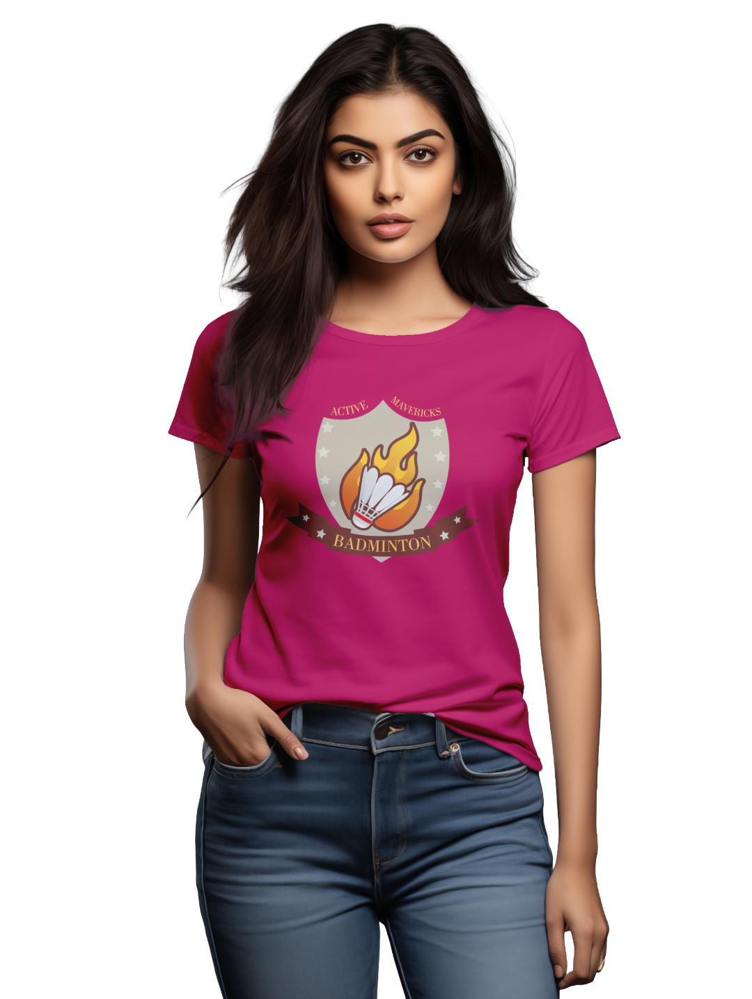 Womens Active Mavericks Badminton T-Shirt