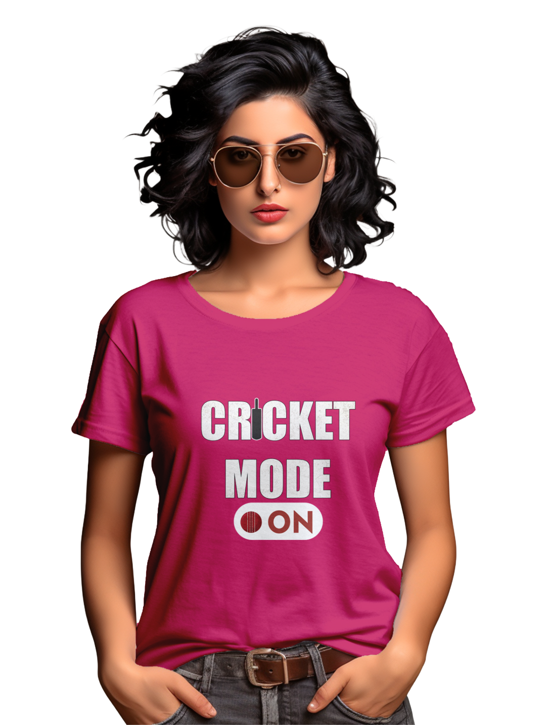 Women's Cricket Mode On T-shirt