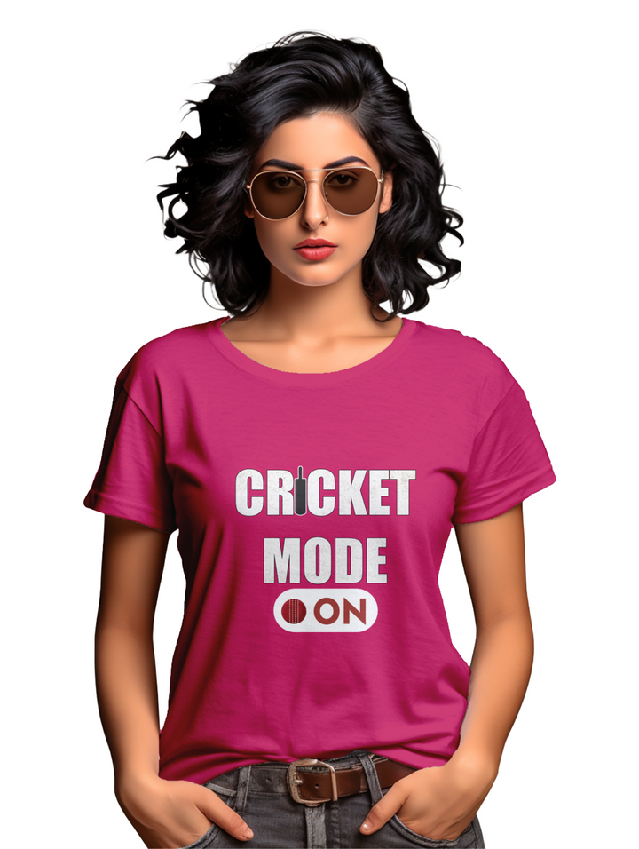 Women's Cricket Mode On T-shirt