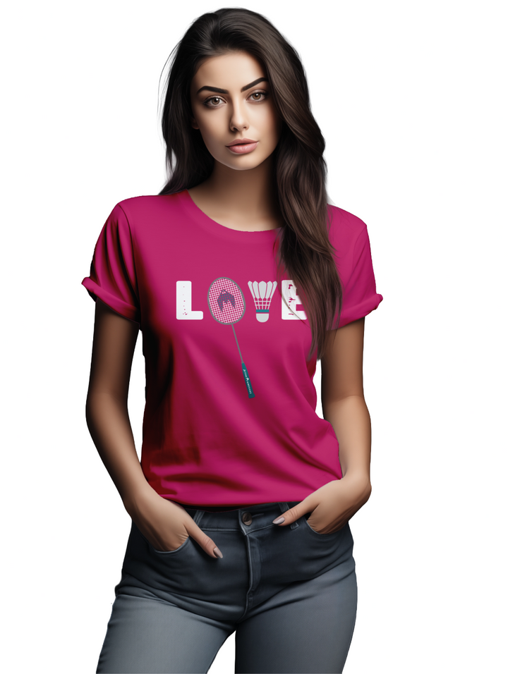 Womens Love Badminton T-Shirt