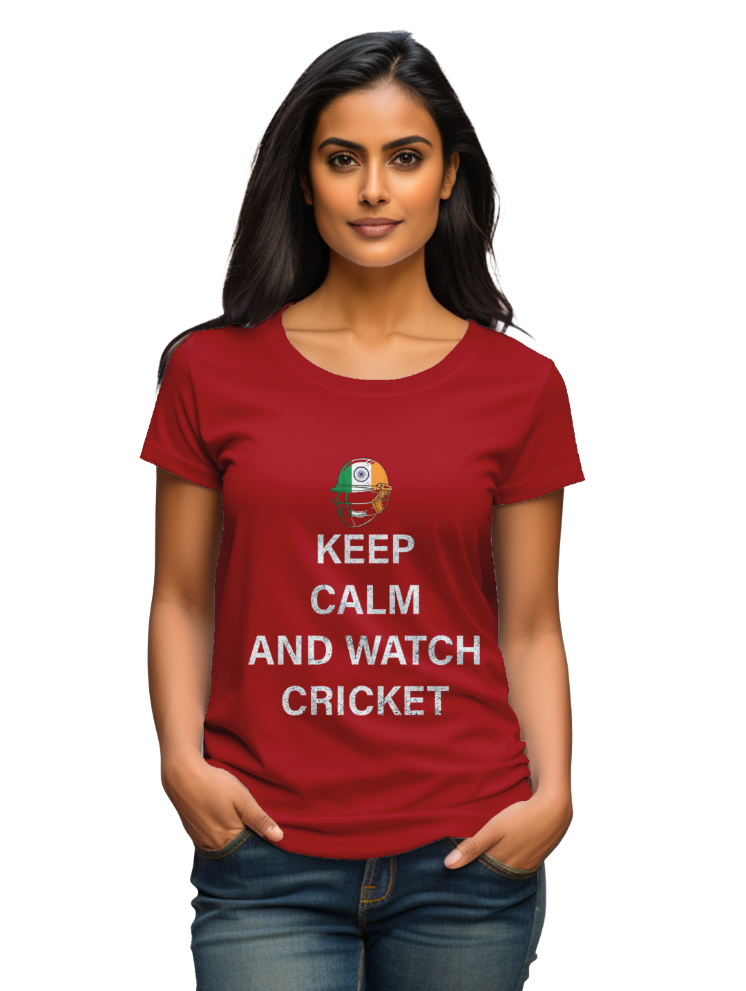 Women's Keep calm and watch cricket T-shirt