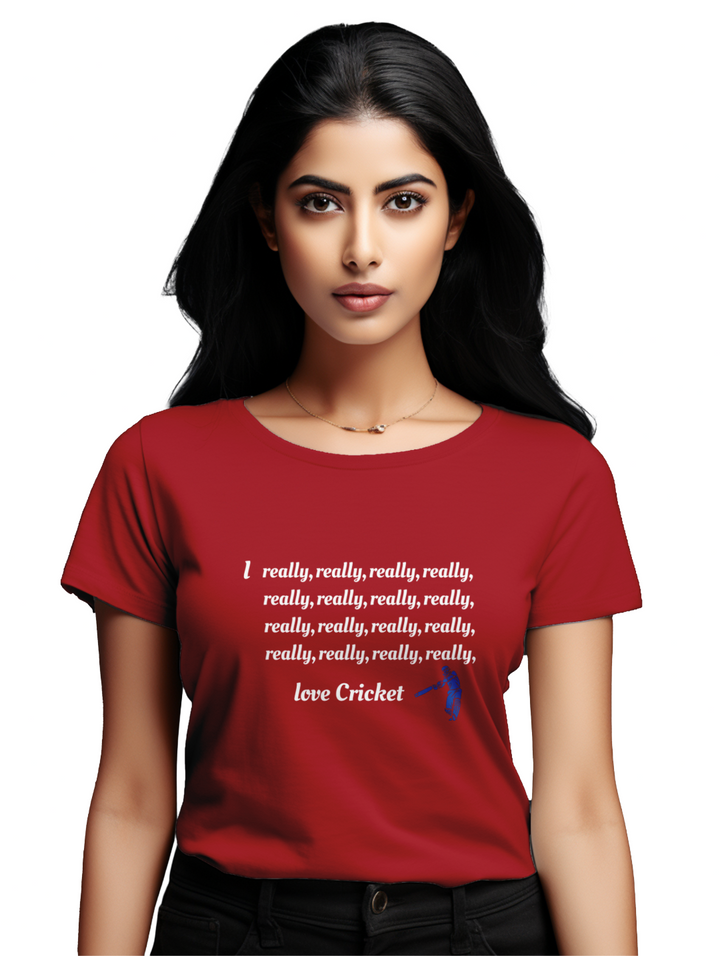 Women's I really love cricket T-shirt