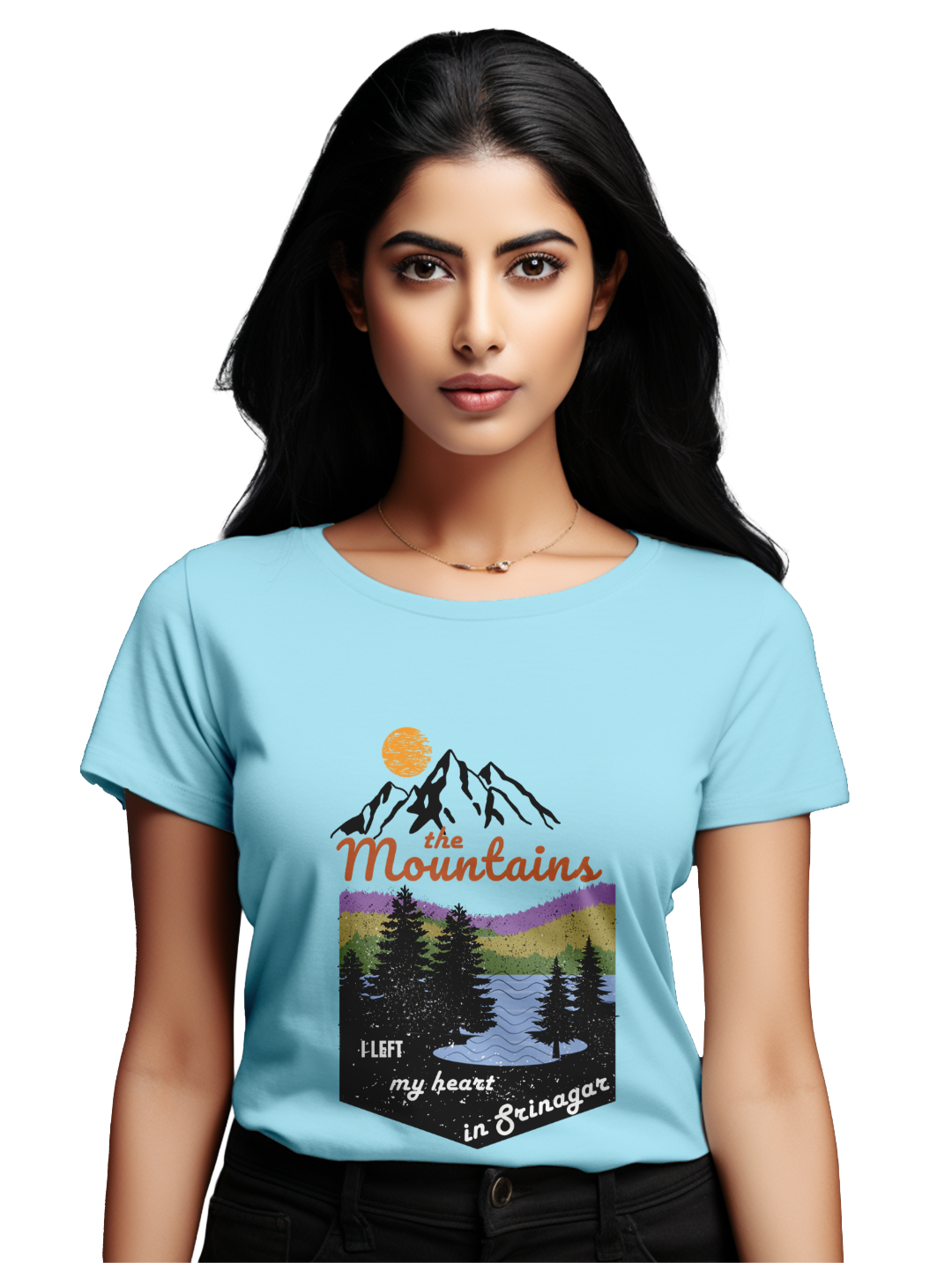 Women's Left my heart in Srinagar T-Shirt