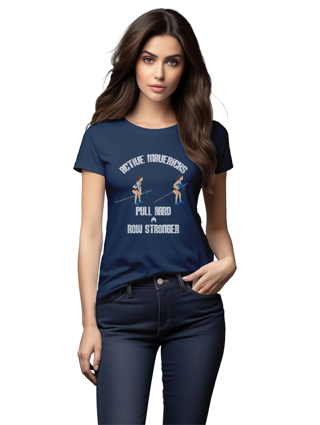 Womens PULL HARD, ROW STRONGER T-Shirt