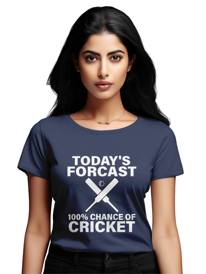 Women's 100% Chance of Cricket T-shirt