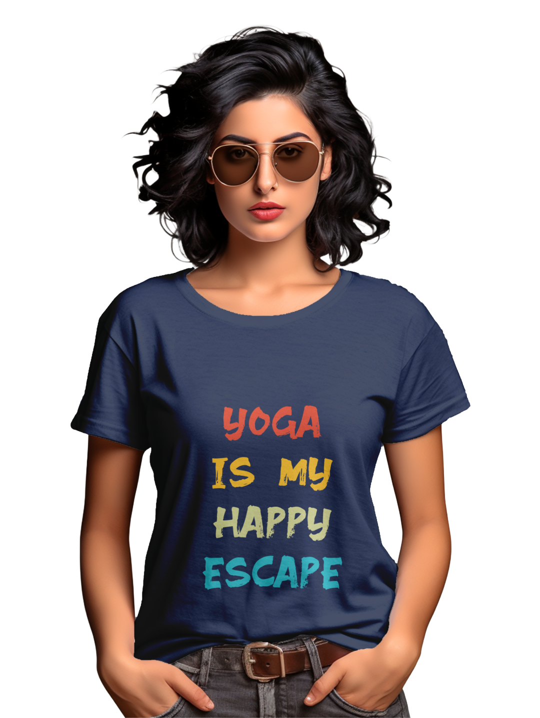 Women's  Yoga is my happy escape t-shirt