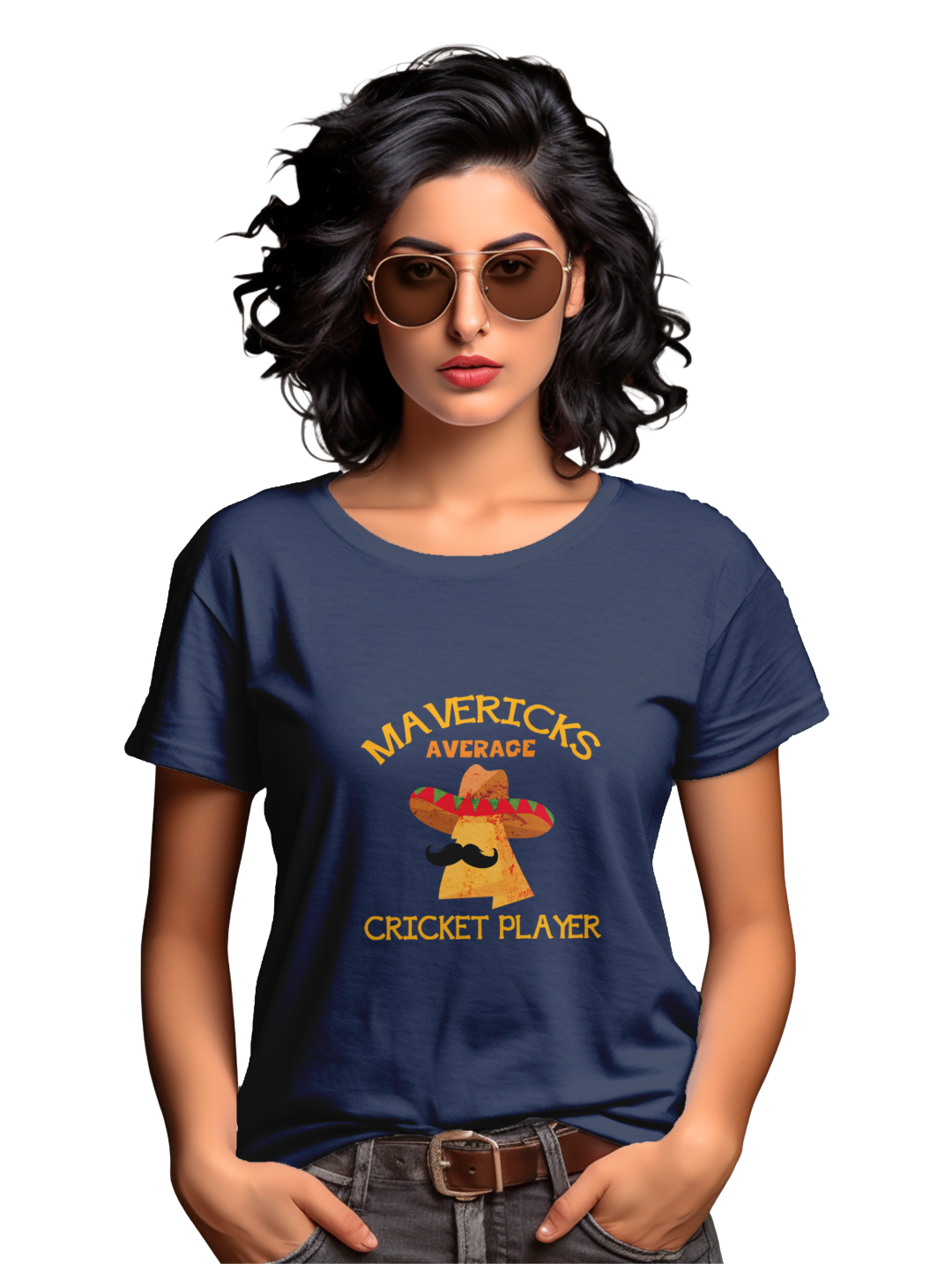 Women's maverick average cricket player T-shirt