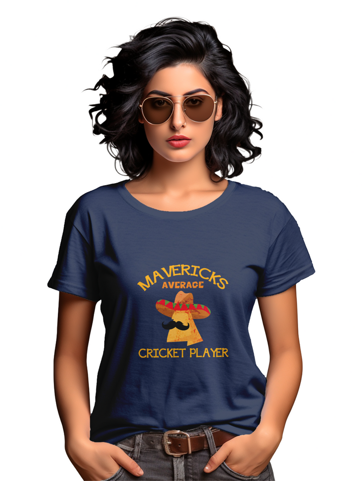 Women's maverick average cricket player T-shirt