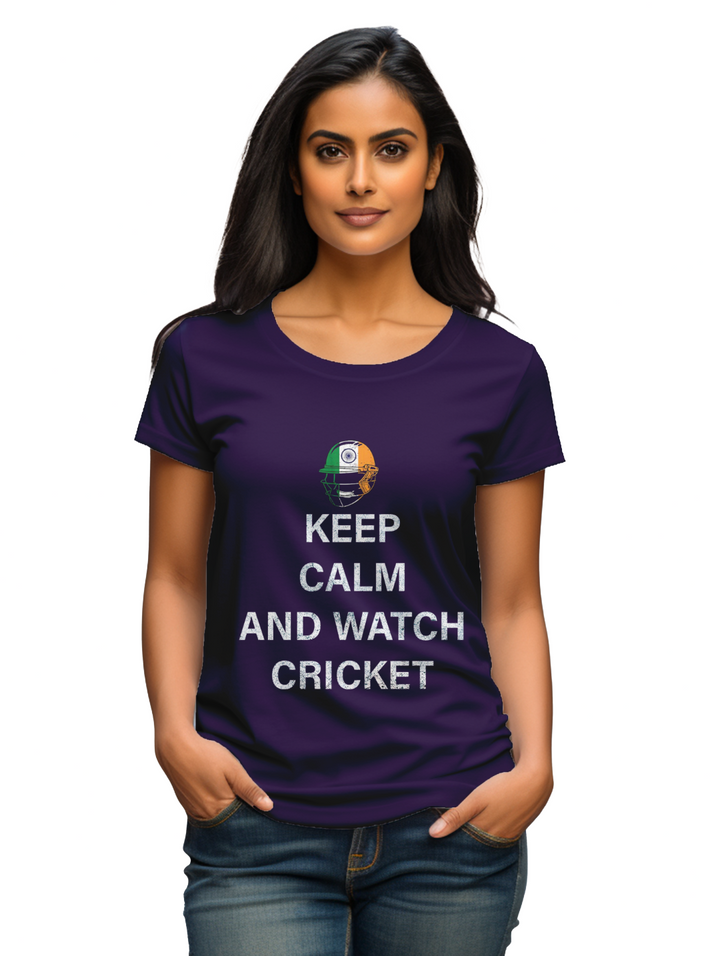 Women's Keep calm and watch cricket T-shirt
