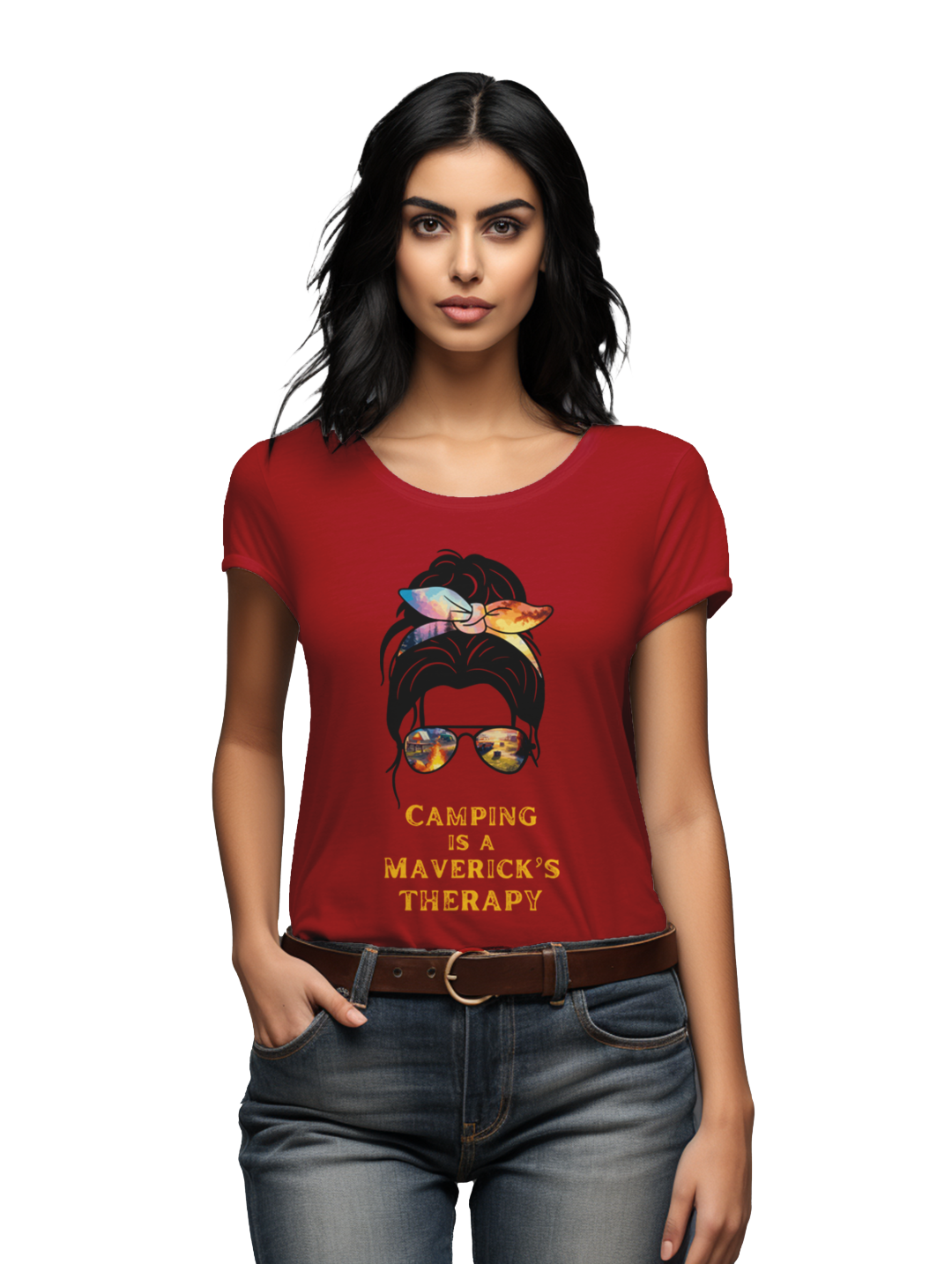 Women's Camping is a Maverick's Theraphy T-Shirt