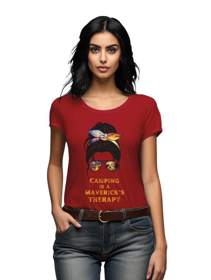 Women's Camping is a Maverick's Theraphy T-Shirt