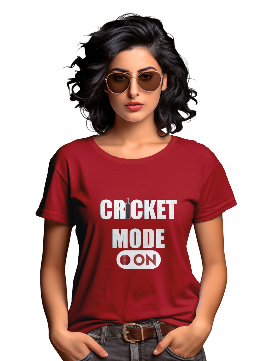 Women's Cricket Mode On T-shirt