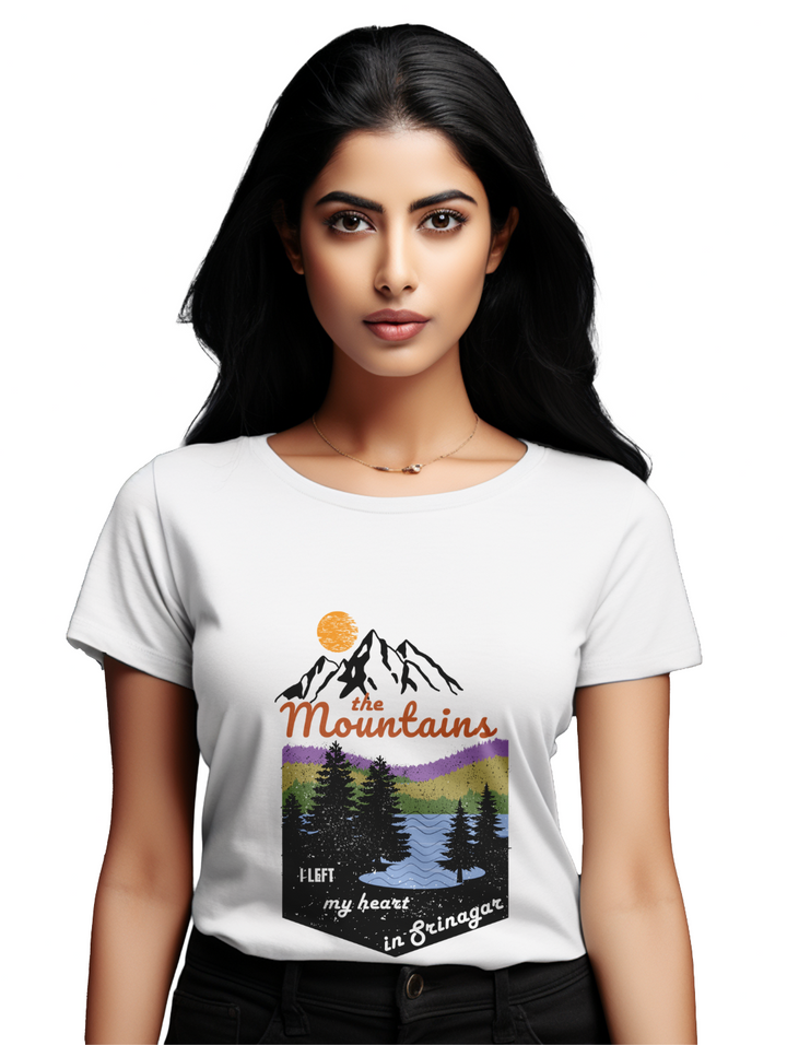 Women's Left my heart in Srinagar T-Shirt