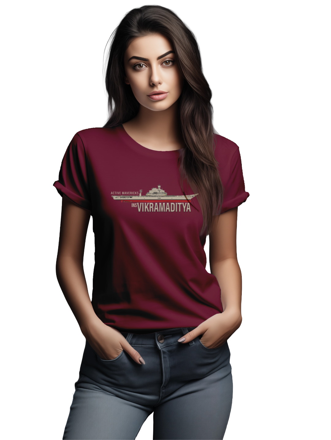 Womens INS Vikramaditya T-shirt