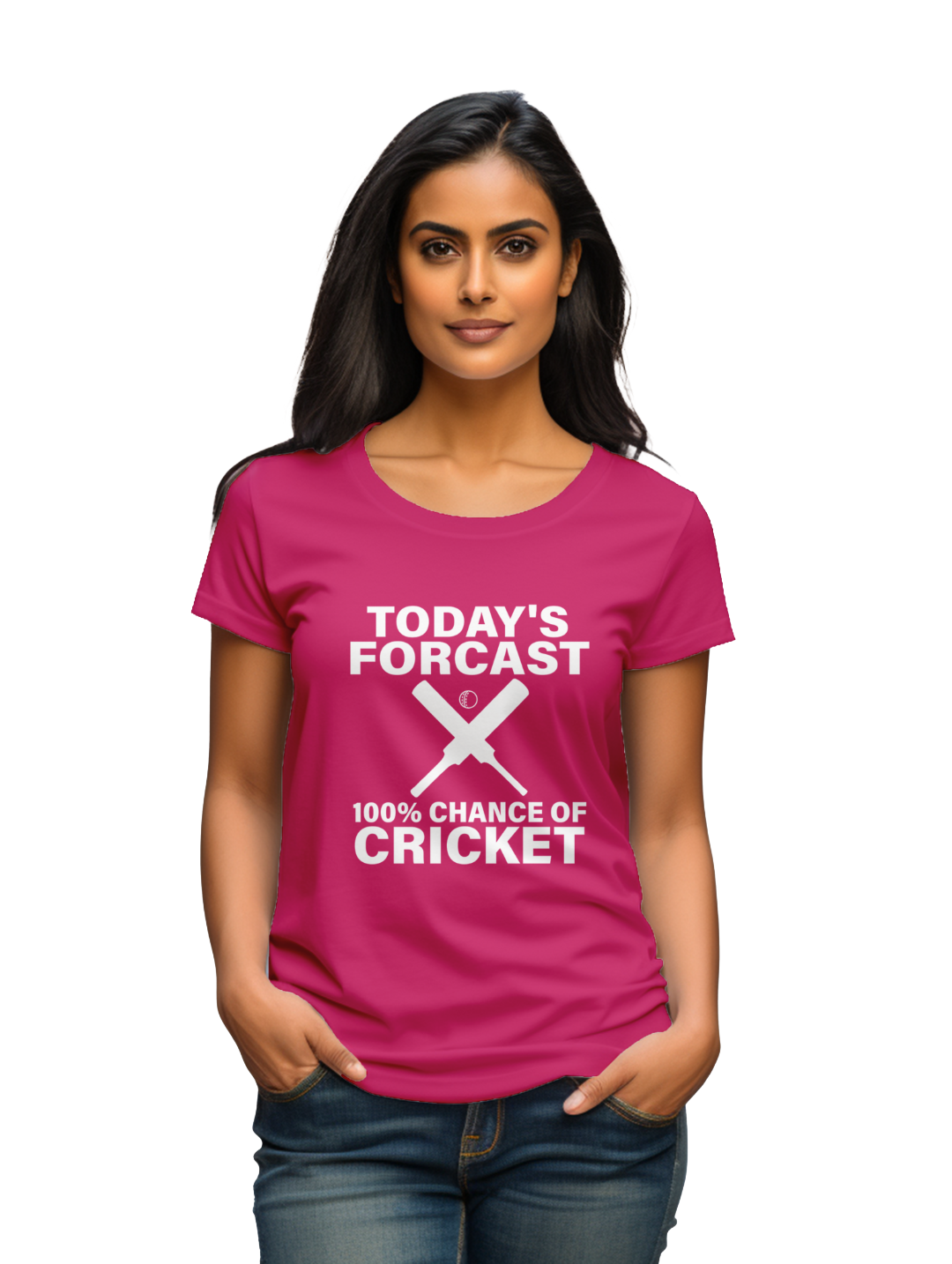 Women's 100% Chance of Cricket T-shirt
