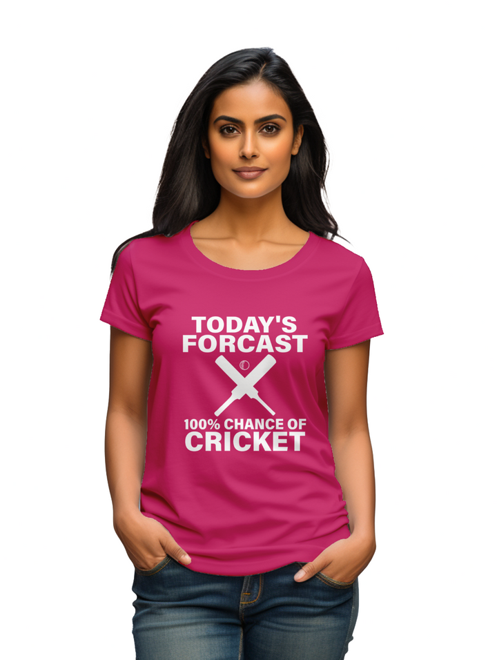 Women's 100% Chance of Cricket T-shirt